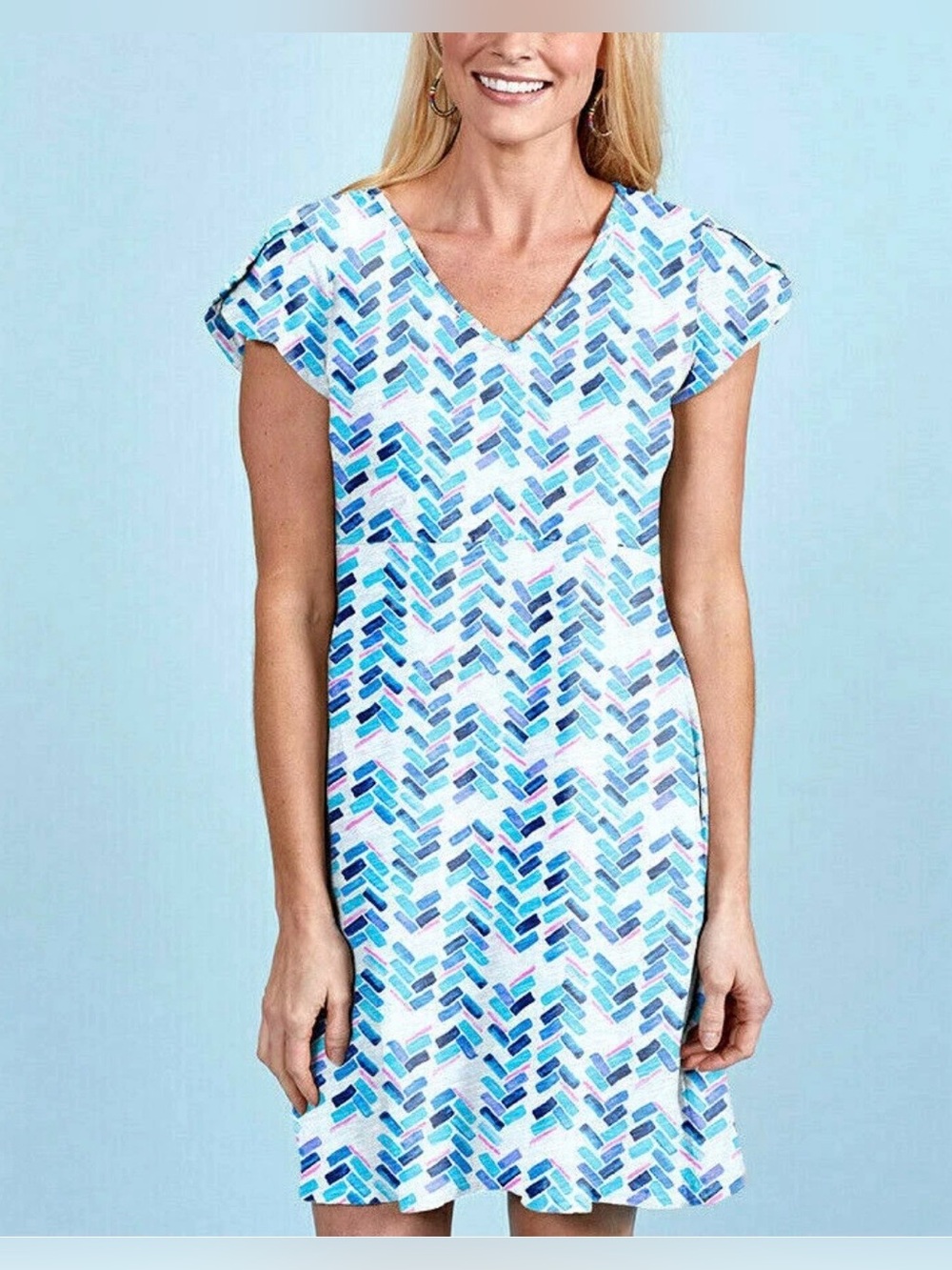 Fresh Produce Maritime Mosaic Amelia Jersey Cotton Dress Medium